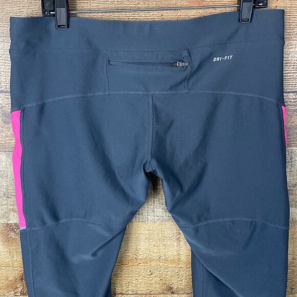 Nike Dri-Fit Filament Capri Leggings Gray Pink SZ 1X - Picture 4 of 7